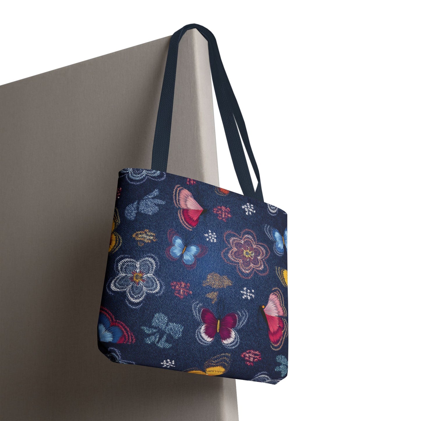 Denim Fabric Imitation Print Unisex Canvas Bag Poly Spun 3 Sizes Tote Bag 168