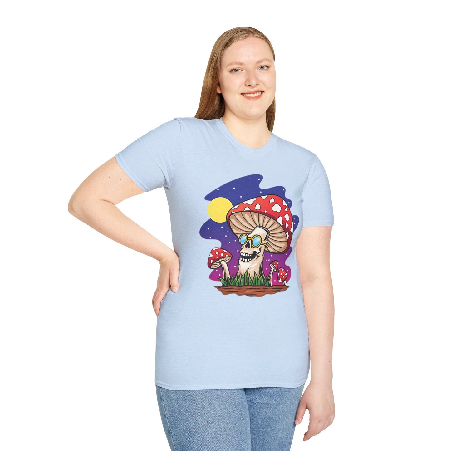 Funny Mashroom Graphic Unisex Softstyle Cotton With Cartoon Illustration Design 26