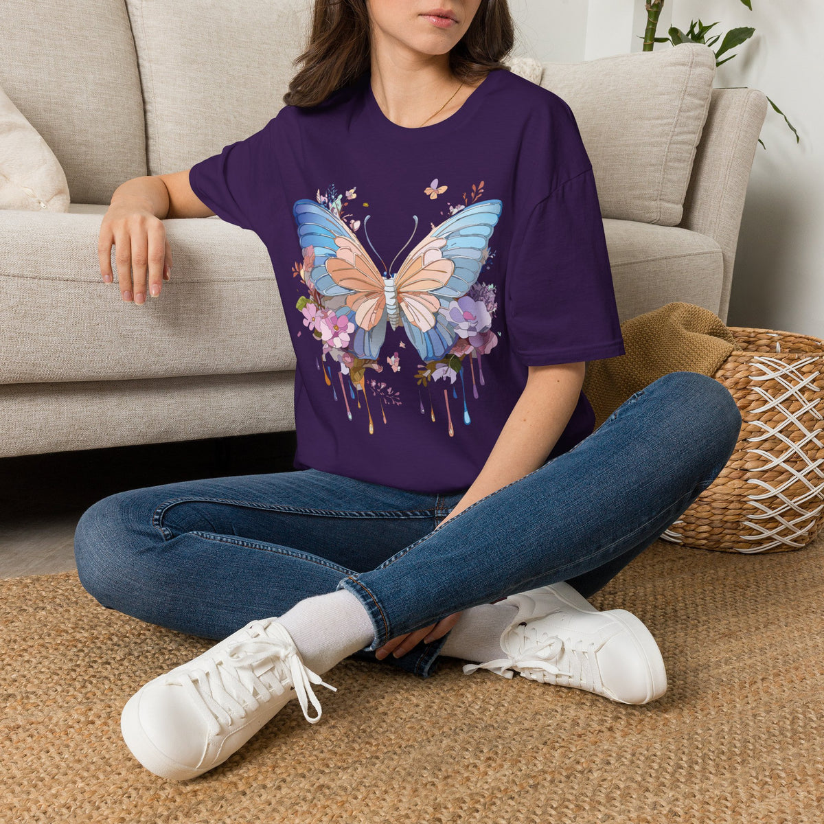 Butterfly Watercolor Tee — Pastel Floral Wings Graphic Tee Unisex 100 Cotton Gildan T-Shirt