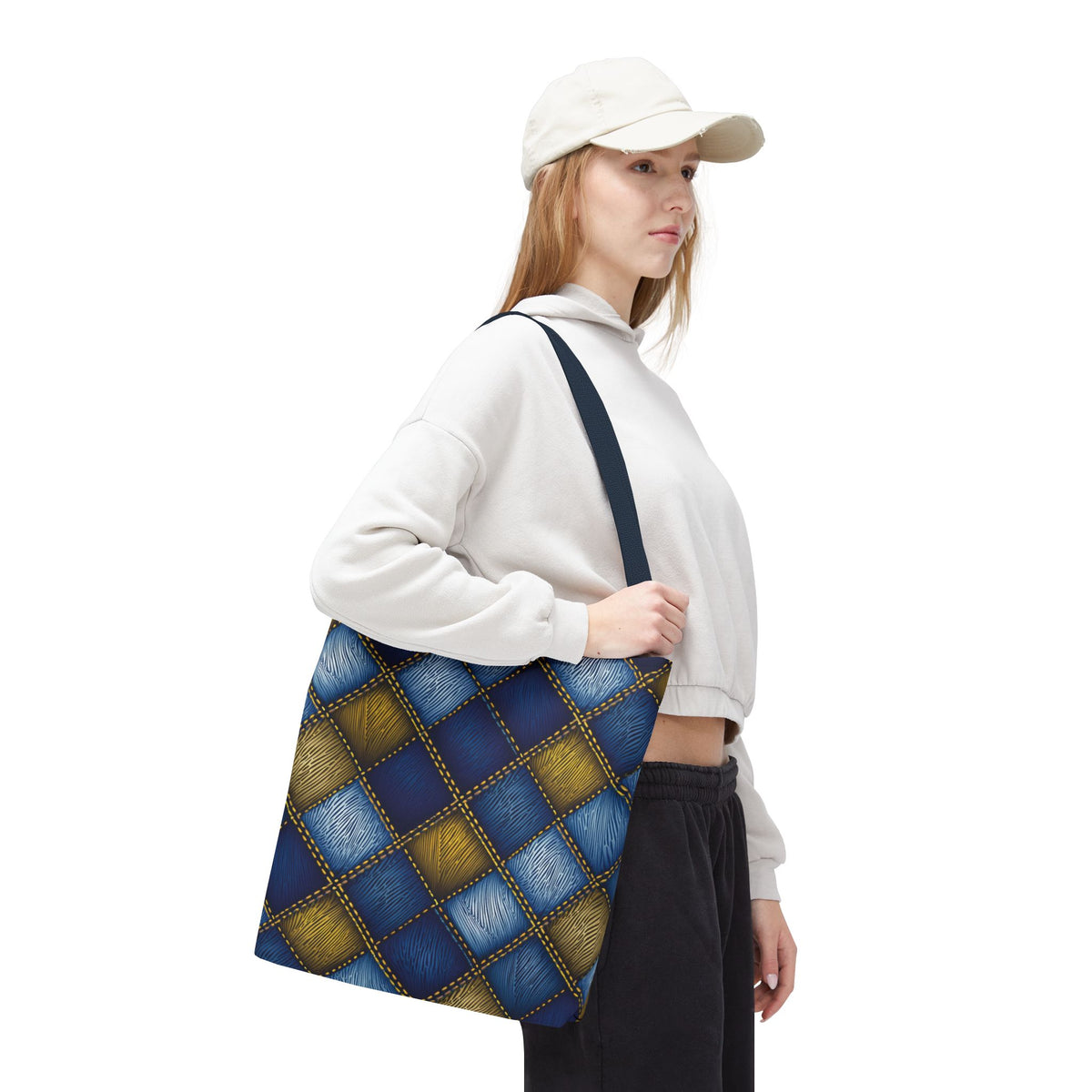 Denim Fabric Imitation Print Unisex Canvas Bag Poly Spun 3 Sizes Tote Bag 143