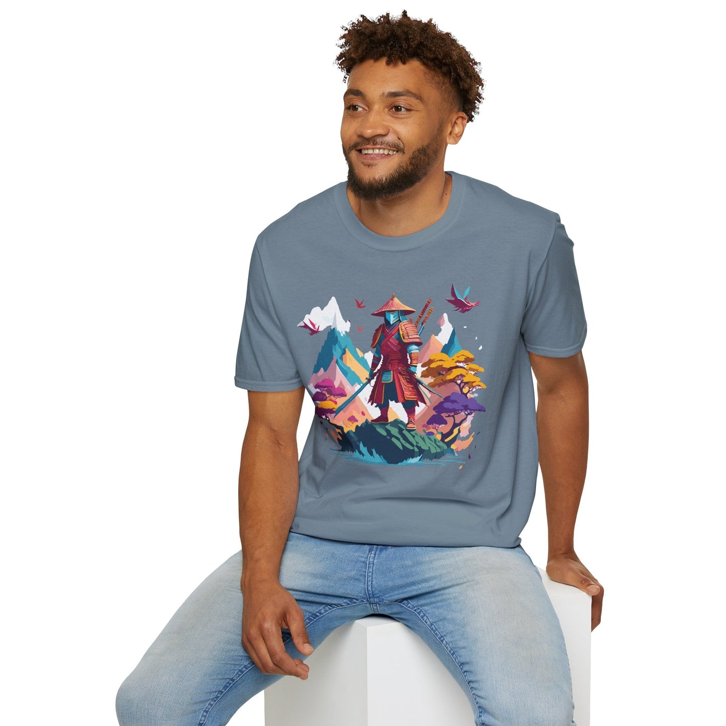 Samurai Shirt Unisex Samurai Tee Short Sleeve Gildan Softstyle 64000 100 Percent Ring Spun Cotton