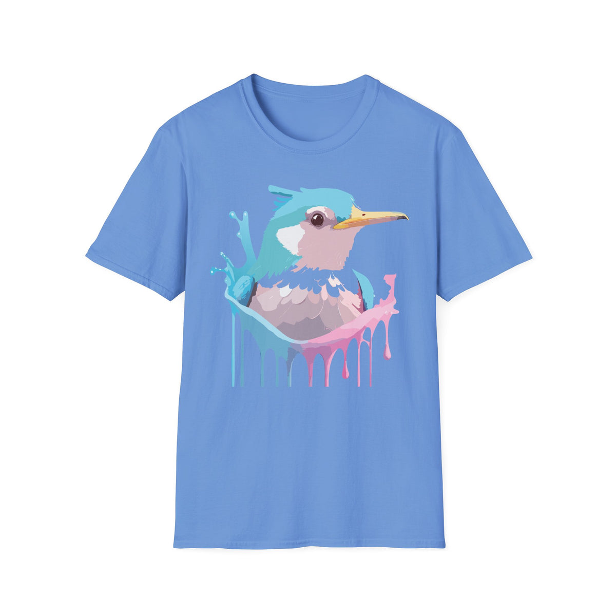 Pastel Hummingbird T-Shirt | Drip Paint Bird Art