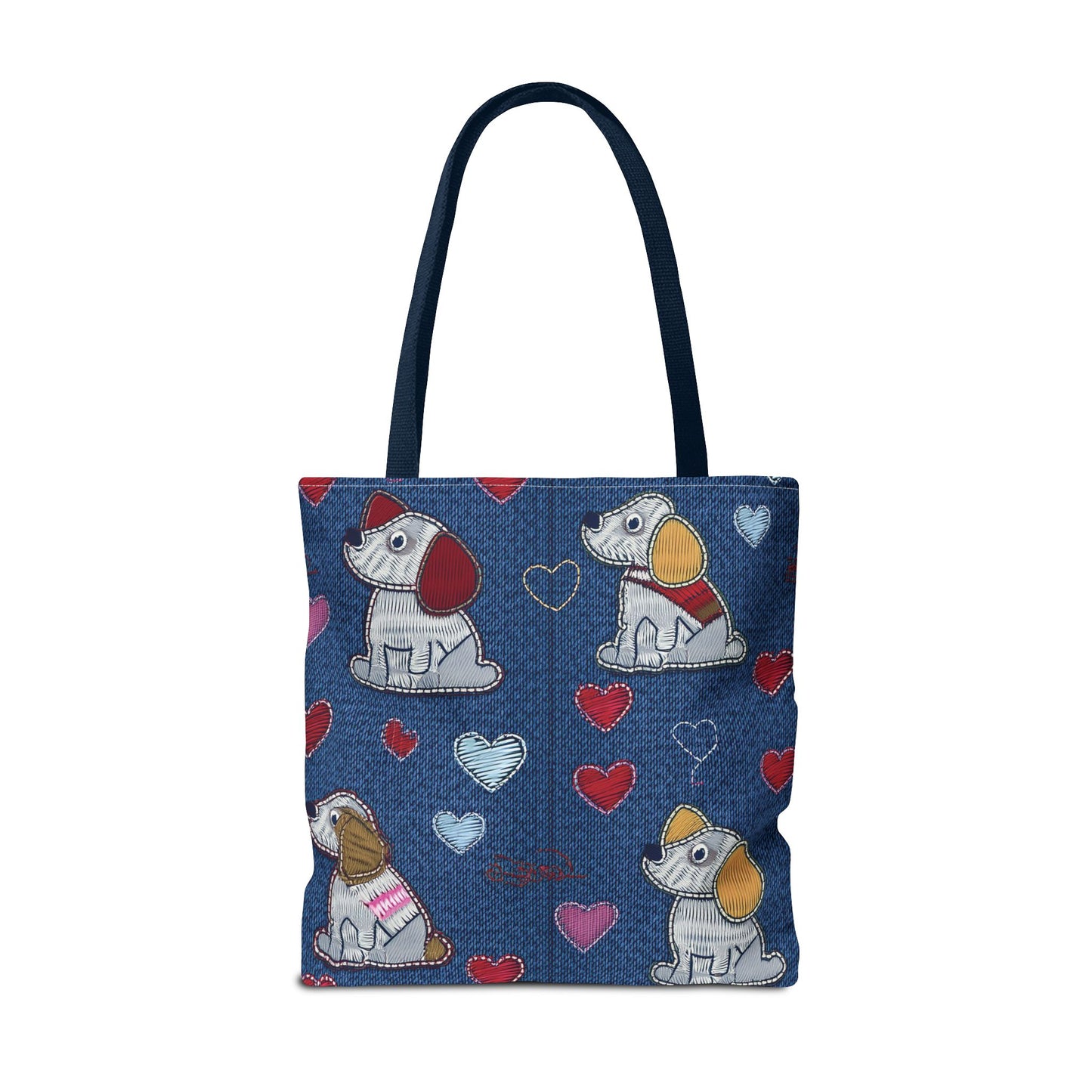 Love Day Graphic Design Denim Fabric Imitation Print Unisex Canvas Bag POLY 3 Sizes Tote Bag 201-15