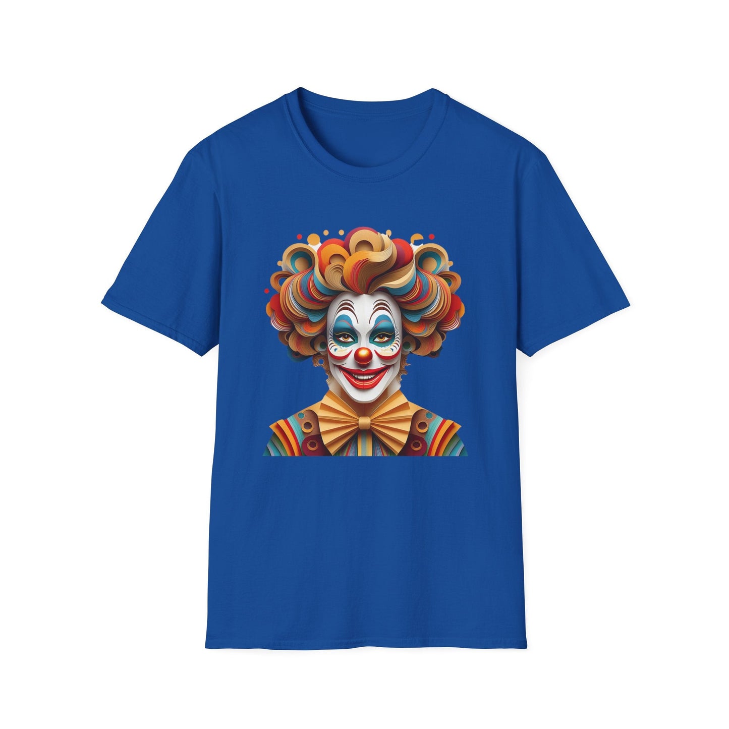 Unisex Clown Shirt Funny Man Circus Tee Short Sleeve Gildan Softstyle 64000 Cotton