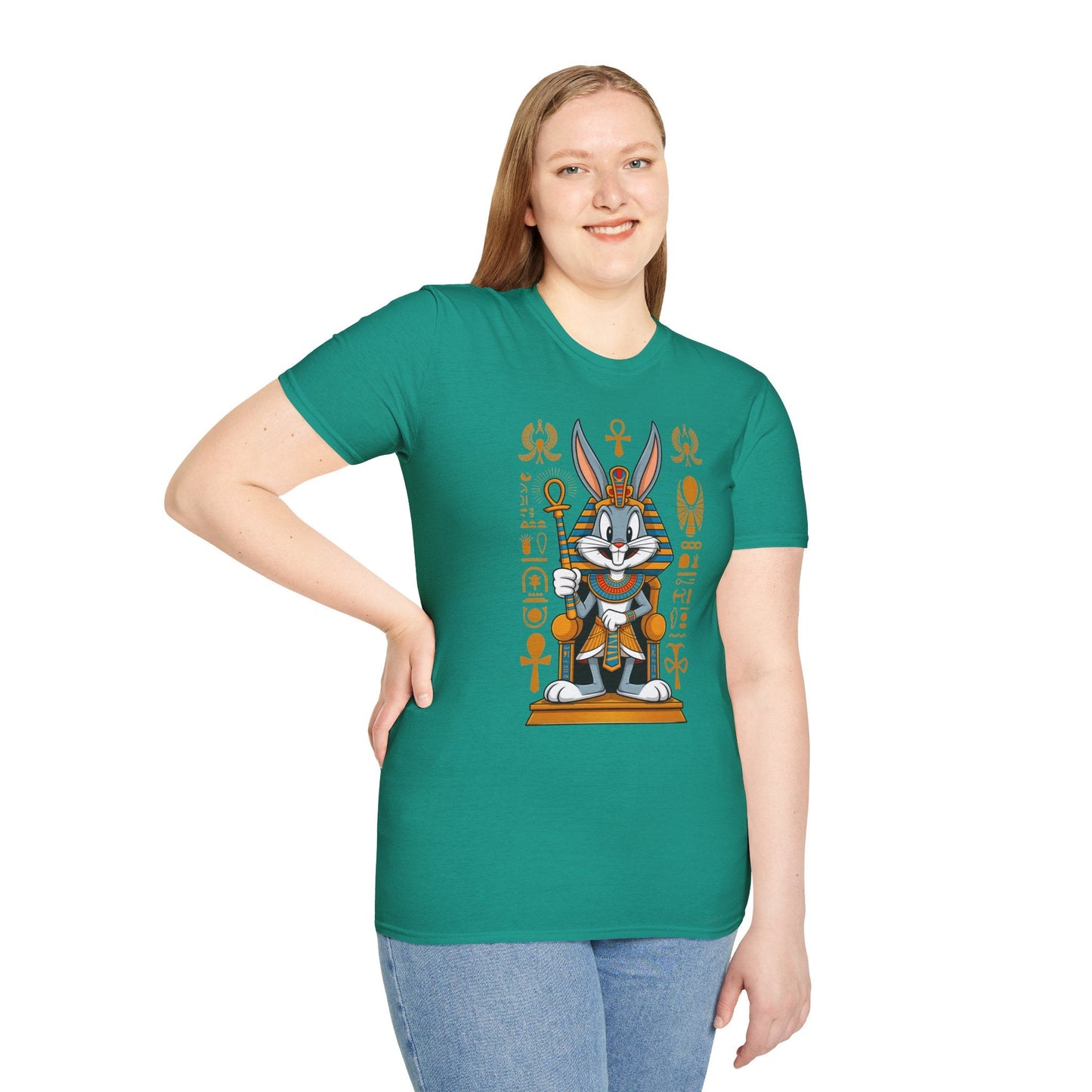 Cartoon Bunny Graphic Unisex Cotton Animal Animation Artwork Design Tee 45