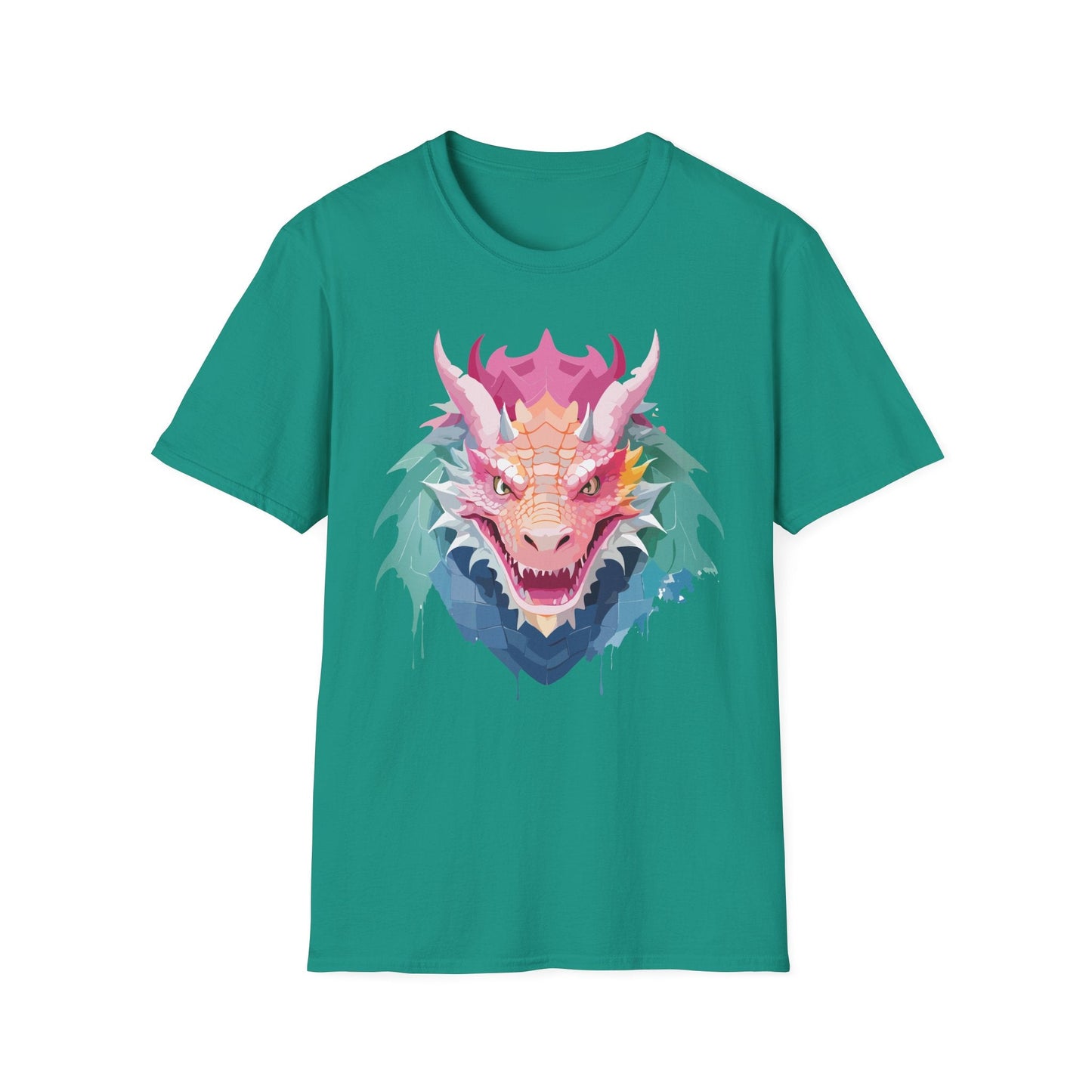 Dragon T Shirt Unisex Softstyle Cotton Tee With Animal Art Design Graphic Print Artwork