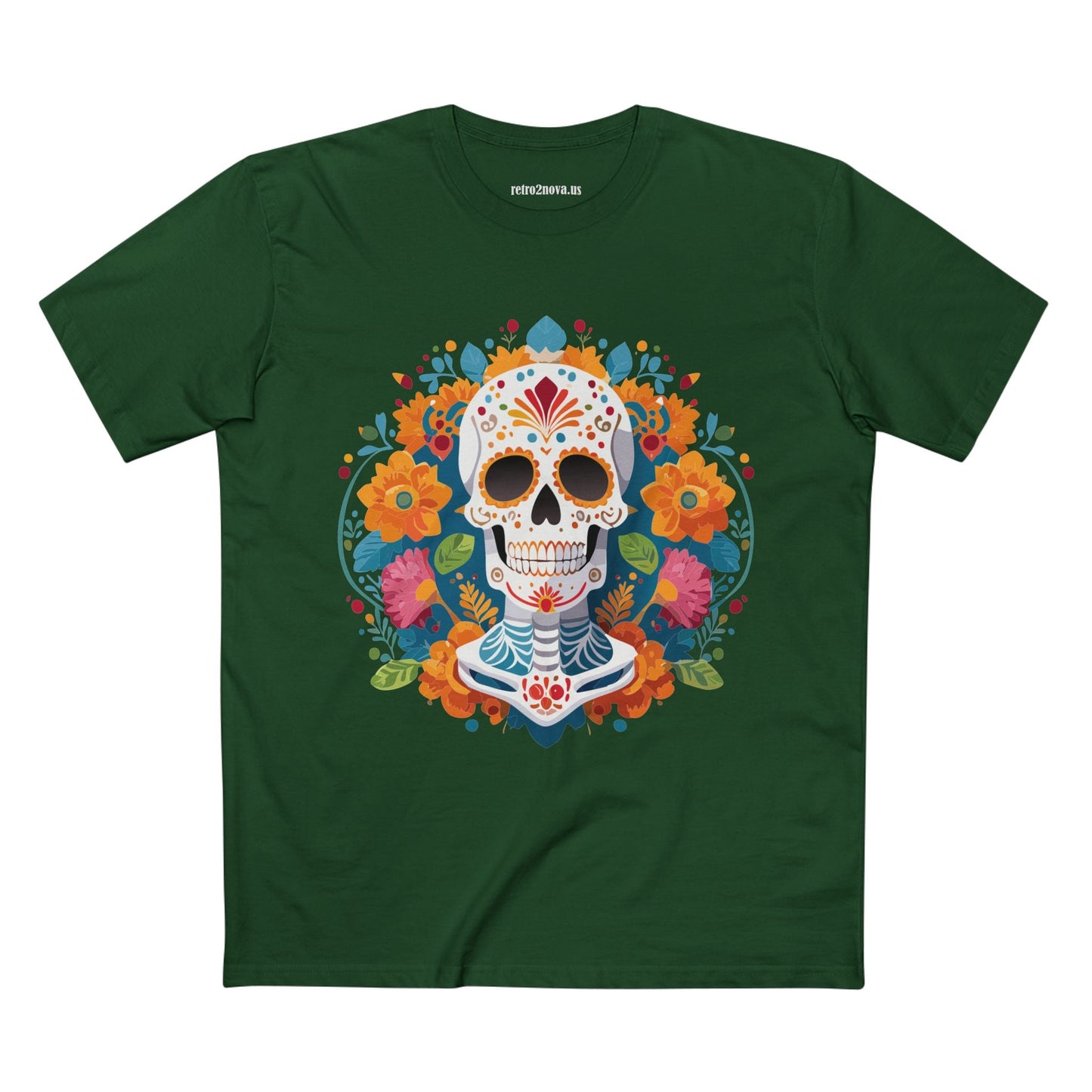 Skull Shirt Unisex Skeleton Tee Premium Cotton Staple With Original Art Design Retro2Nova
