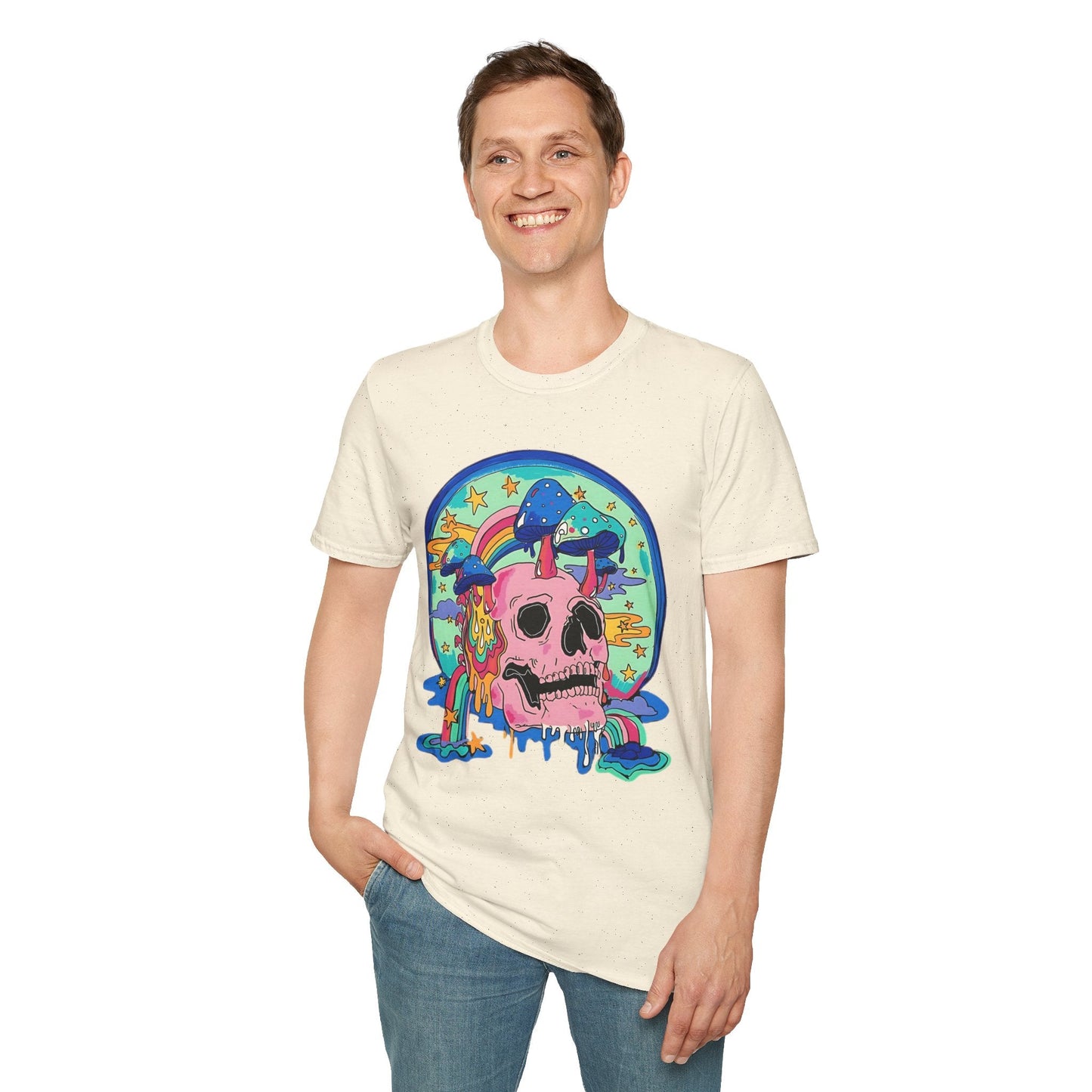 Skull Graphic Tee Unisex Gildan Softstyle 64000 100 Cotton Short Sleeve Shirt Art Design