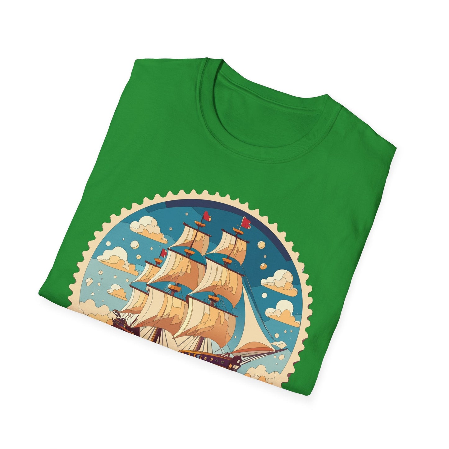 Frigate Ship T Shirt Unisex Short Sleeve 100 Percent Ring Spun Cotton Soft Tee Gildan 64000