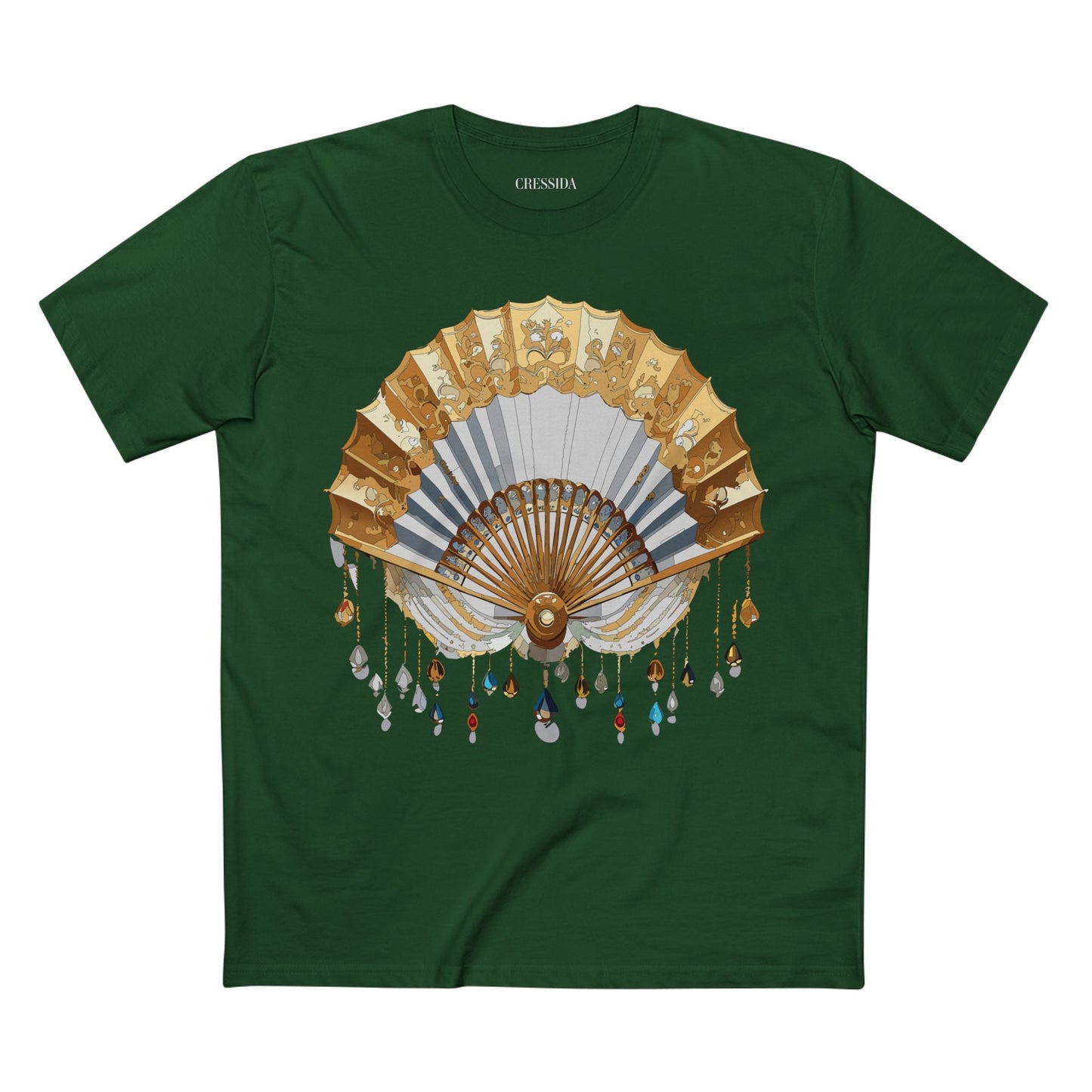 Antique Fan Graphic Design T-Shirt Unisex 100 Cotton Floral Carnival Artwork Tee 13