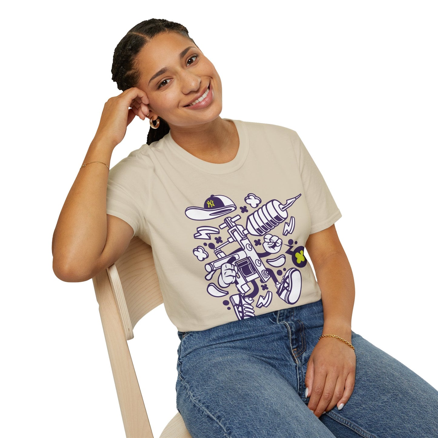 Cartoon Animation T Shirt Funny Tee Shirt Unisex Gildan Softstyle 64000 100 Percent Ring Spun Cotton