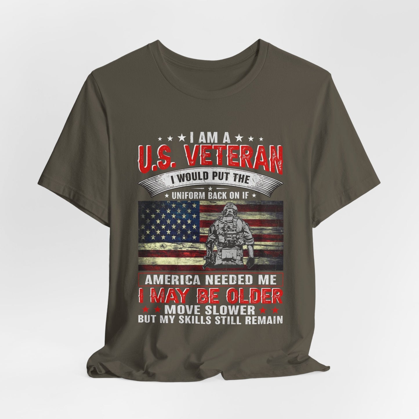 Army Veteran Patriotic Graphic Design Unisex Cotton T-Shirt v25