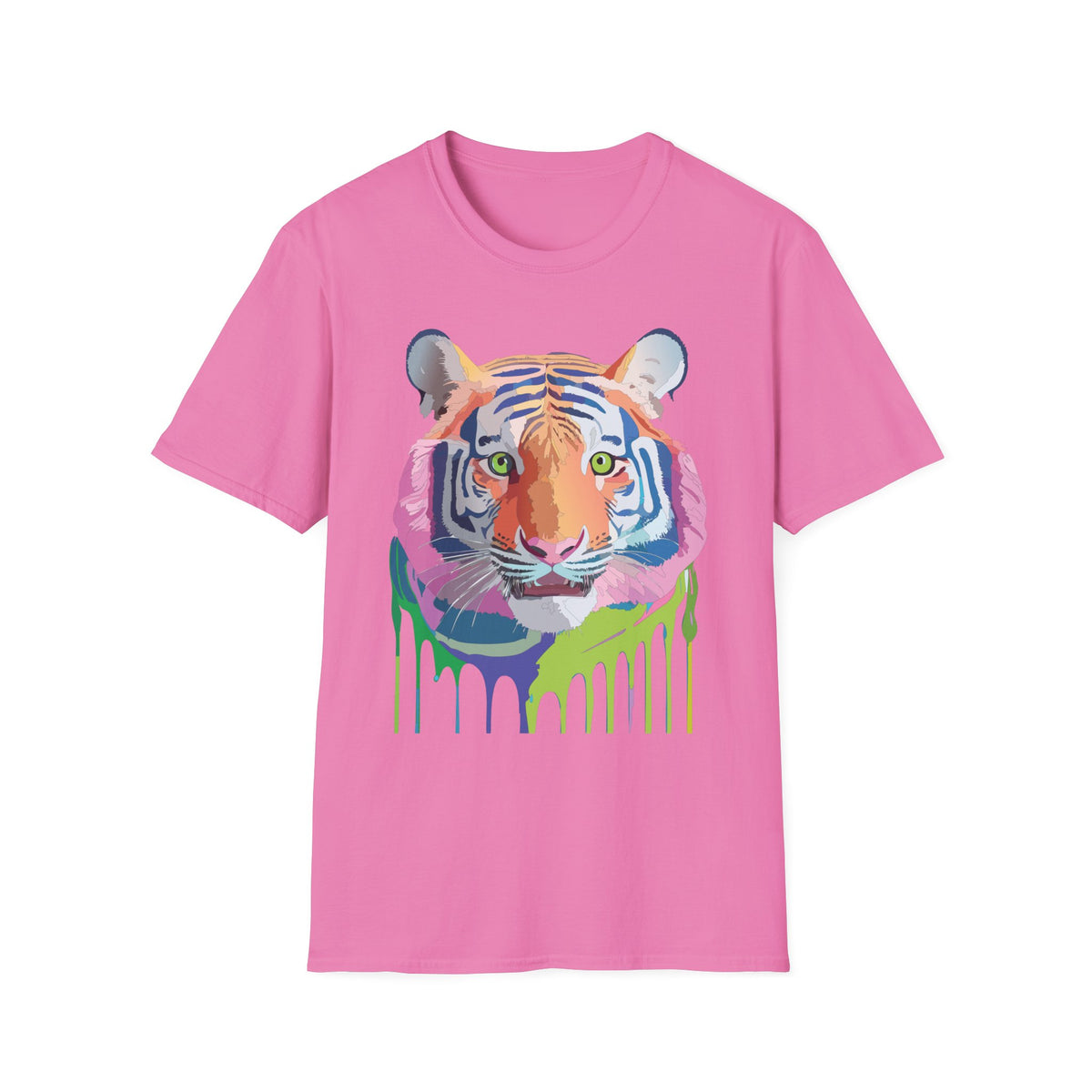 Colorful Drip Tiger T-Shirt | Vibrant Painted Tiger Tee