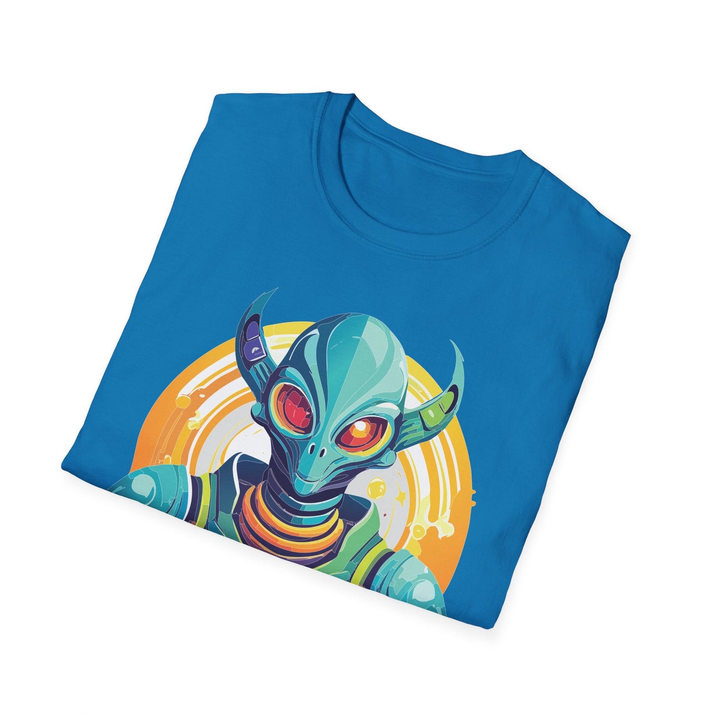 Alien T Shirt Cosmos Design Unisex Softstyle Cotton Tee With Aliens Art Graphic Print