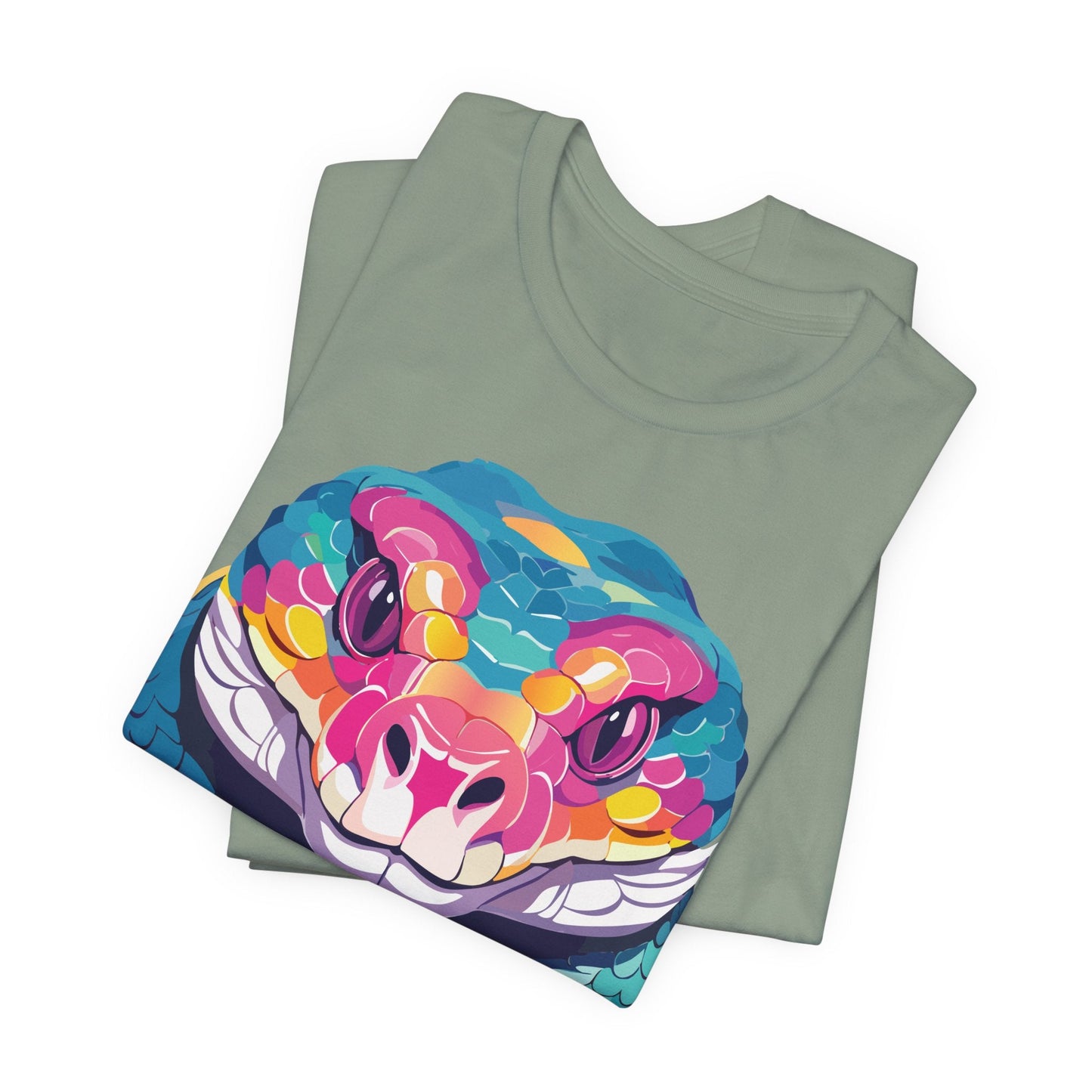 Unisex Animal Tee Shirt With Art Design, Wild Animals Short Sleeve Graphic Tee For Everyday Wear