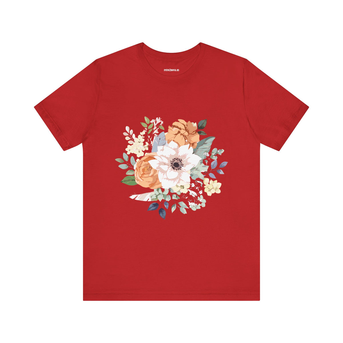 Floral Graphic Unisex Cotton Bella+Canvas Tee with Flowers Design ab9