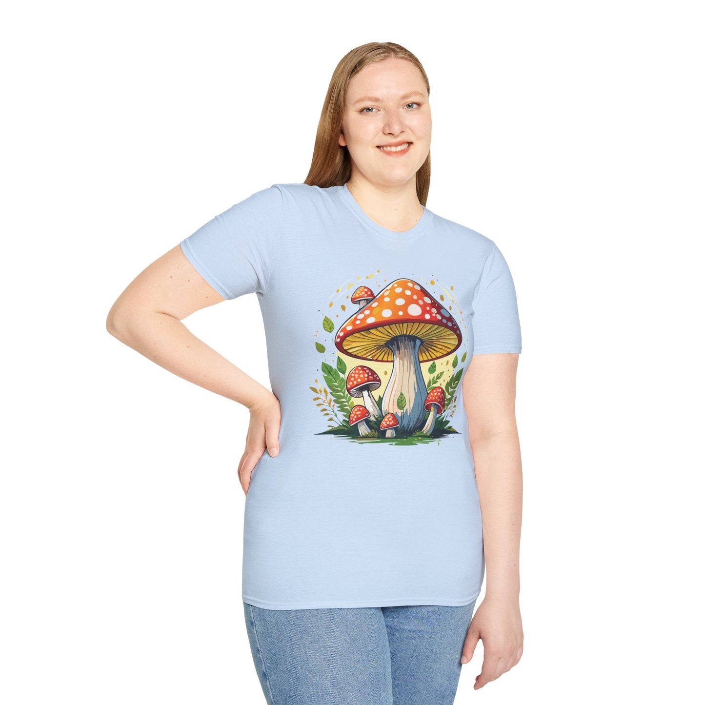 Mashroom Tee Shirt Unisex Funny Mashroom Design Softstyle 64000 Ring Spun Cotton Tee