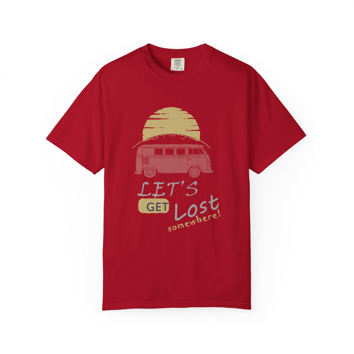 Lets Get Lost Somewhere Retro Sunset Unisex Comfort Colors Garment-Dyed Heavyweight 100 Cotton Art Design T-Shirt w93