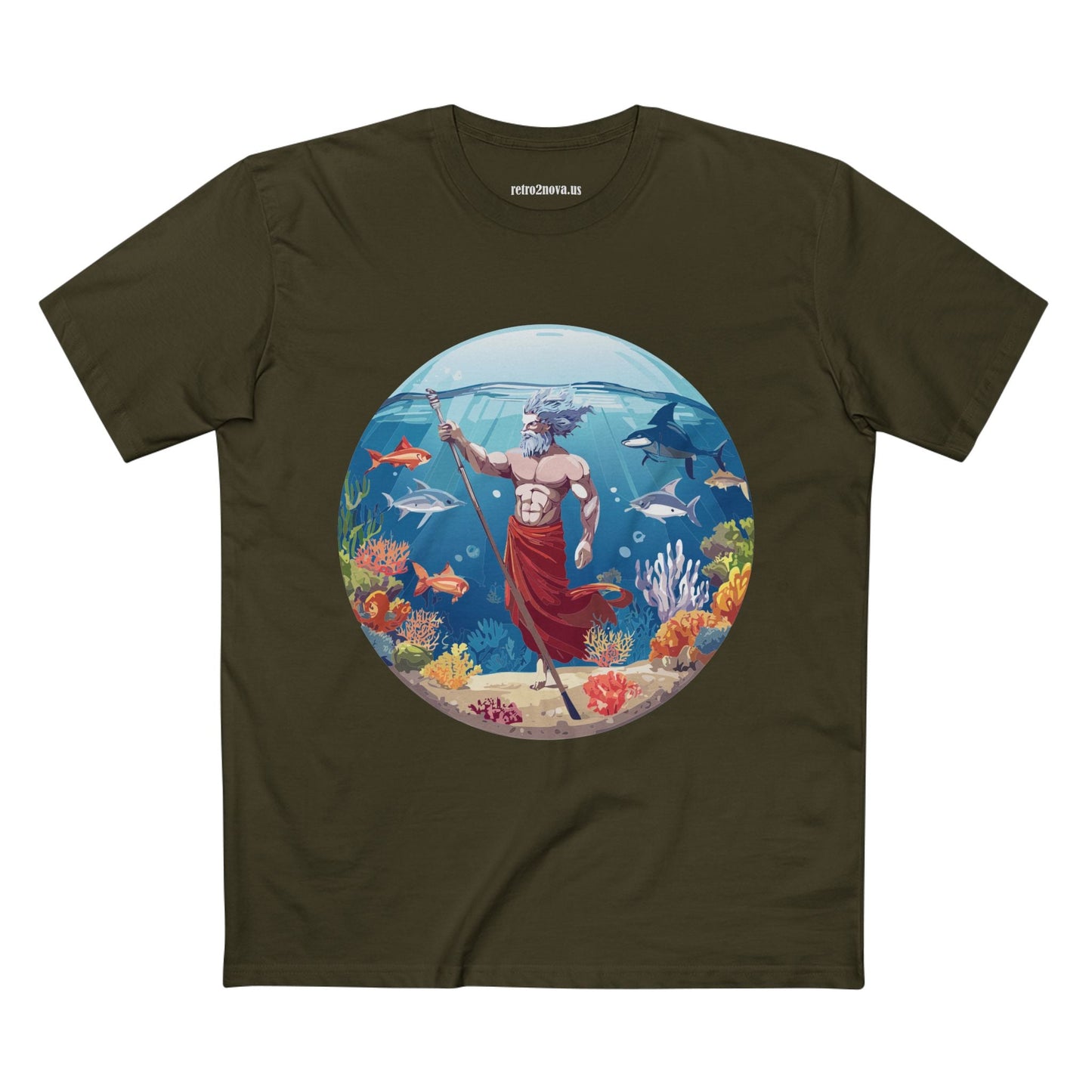 Retro2Nova Ocean Shirt Unisex Premium Cotton Tee With Original Art Design OP13 Exclusive Edition