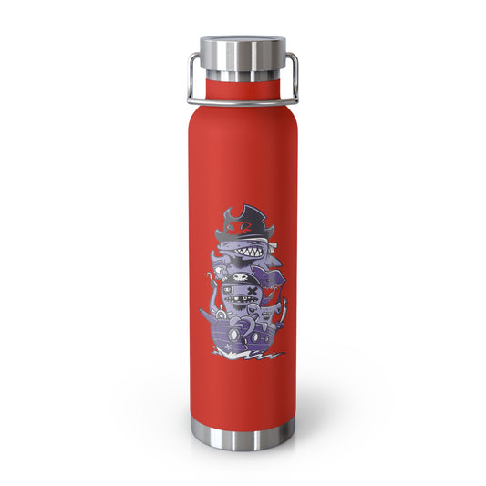 22oz Copper Insulated Water Bottle with Cartoon Design - CV79