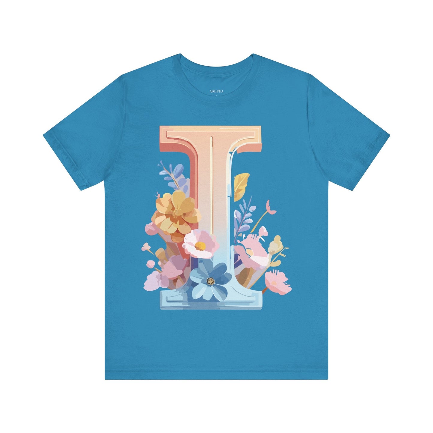 Letter I Shirt Graphic Tee Unisex Vintage Inspired Adelpha Art Design Short Sleeve Tee