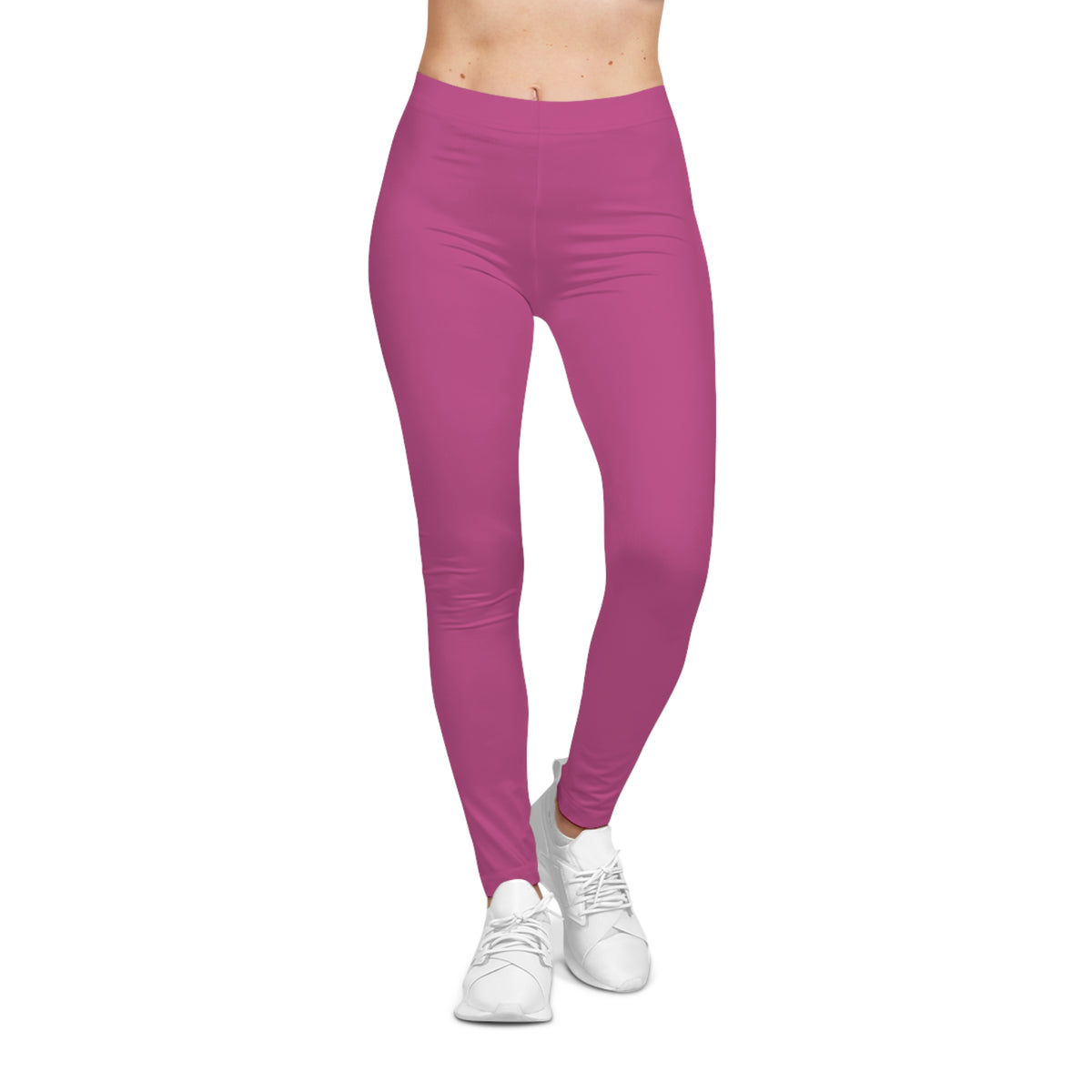 Fuchsia Plum Pink Color Women's Poly-Span Casual Leggings XS-2XL
