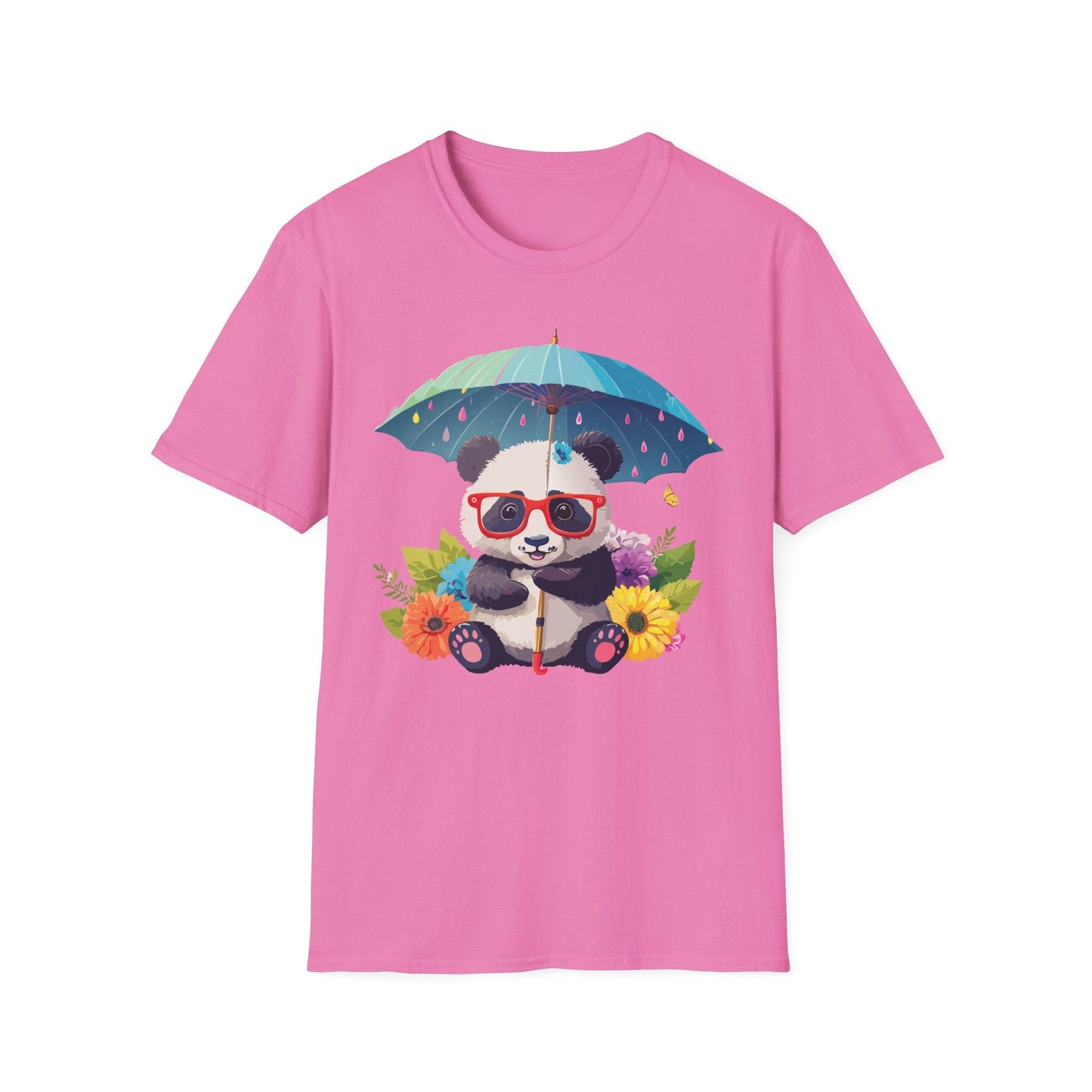 Panda Shirt Unisex Tee 100 Percent Ring Spun Cotton Softstyle Gildan 64000 Animal Print