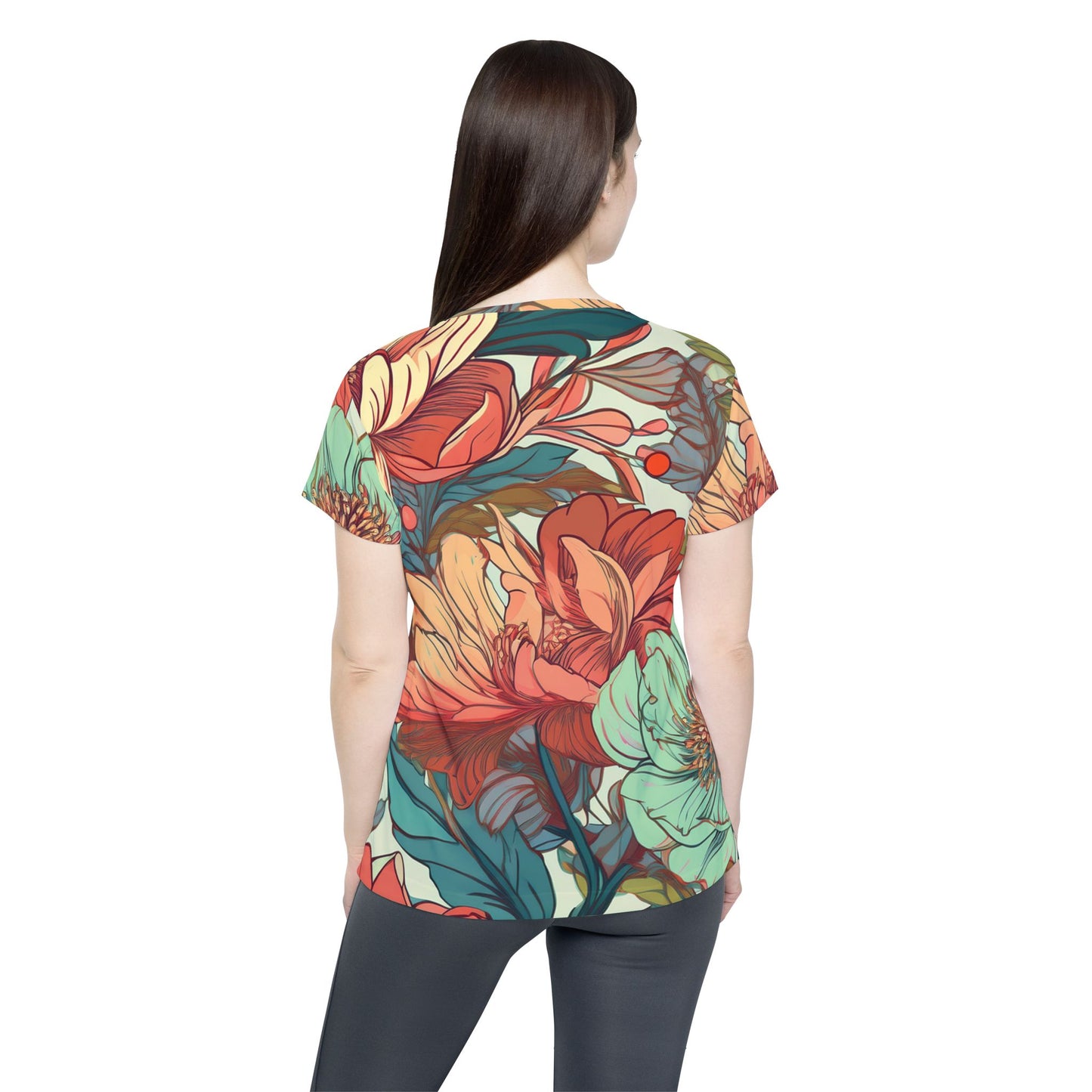 Women Poly T-Shirt with Floral Print