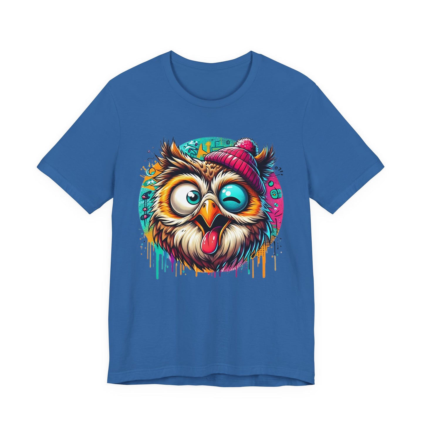 Colorful Owl Graphic Tee, Fun Owl Shirt, Funny Bird Shirt, Cute Cartoon Tees, Animal T-Shirt, Animal Tees, Art Design T-Shirt