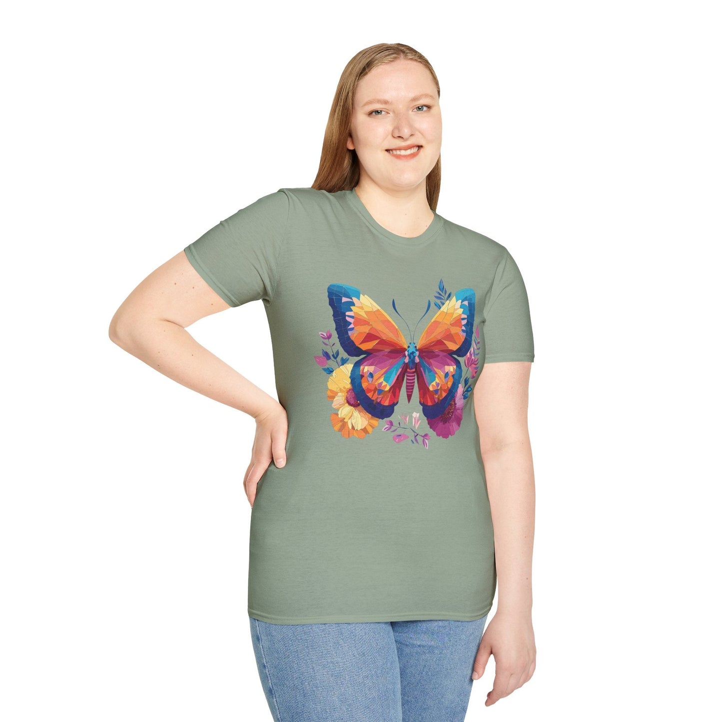 Butterfly Shirt Unisex Softstyle Short Sleeve Tee Monarch Butterfly 100 Percent Cotton