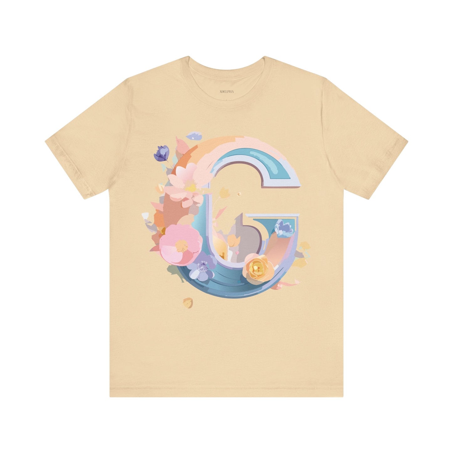 Letter G Graphic Tee Unisex Short Sleeve T Shirt by Adelpha Vintage Inspired Artwork