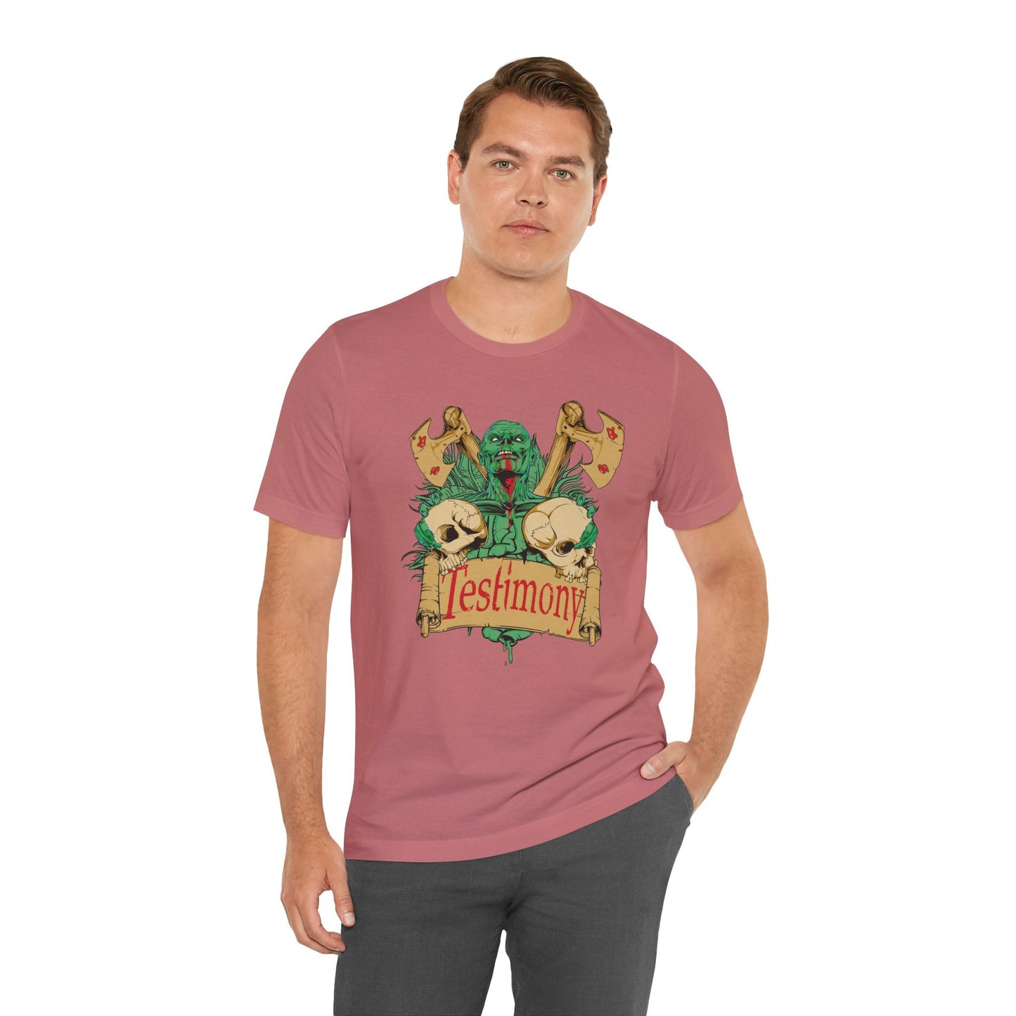 Cthulhu Skull Axes Testimony Tee Lovecraft Horror Mythos Shirt Art-42