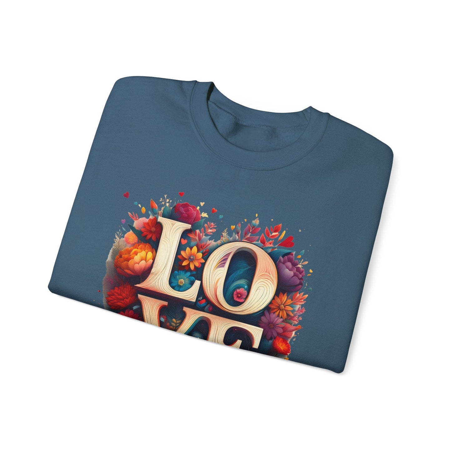 Floral Love Sweatshirt Unisex Valentines Day Gift Love Flower Crewneck Sweatshirt