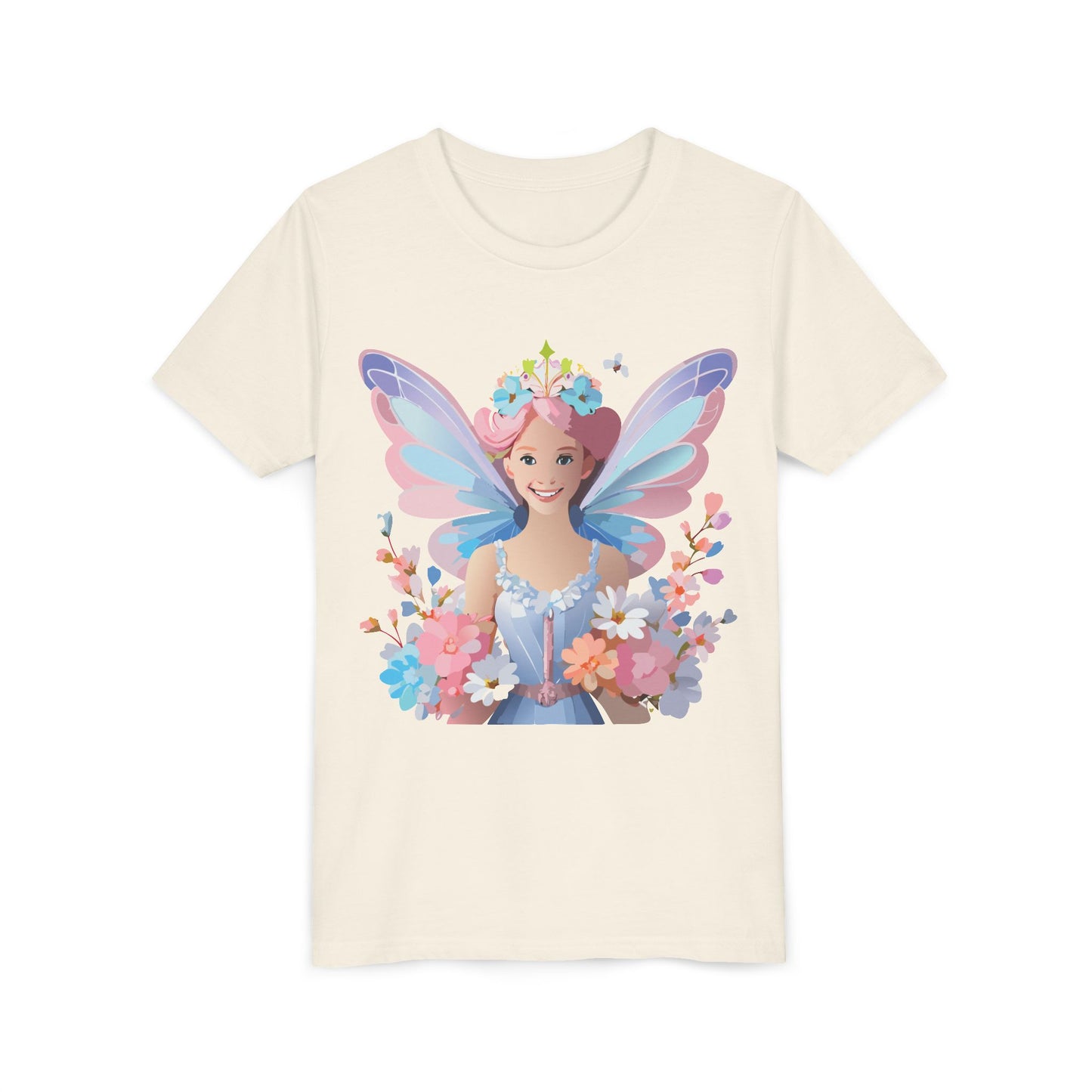 Enchanting Fairy Floral Youth Short Sleeve Tee - Perfect for Spring Celebrations (9-14)