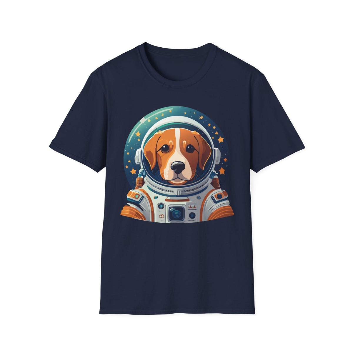 Beagle Astronaut Tee | Space Helmet Dog T-Shirt, Cute Cosmic Pet Illustration