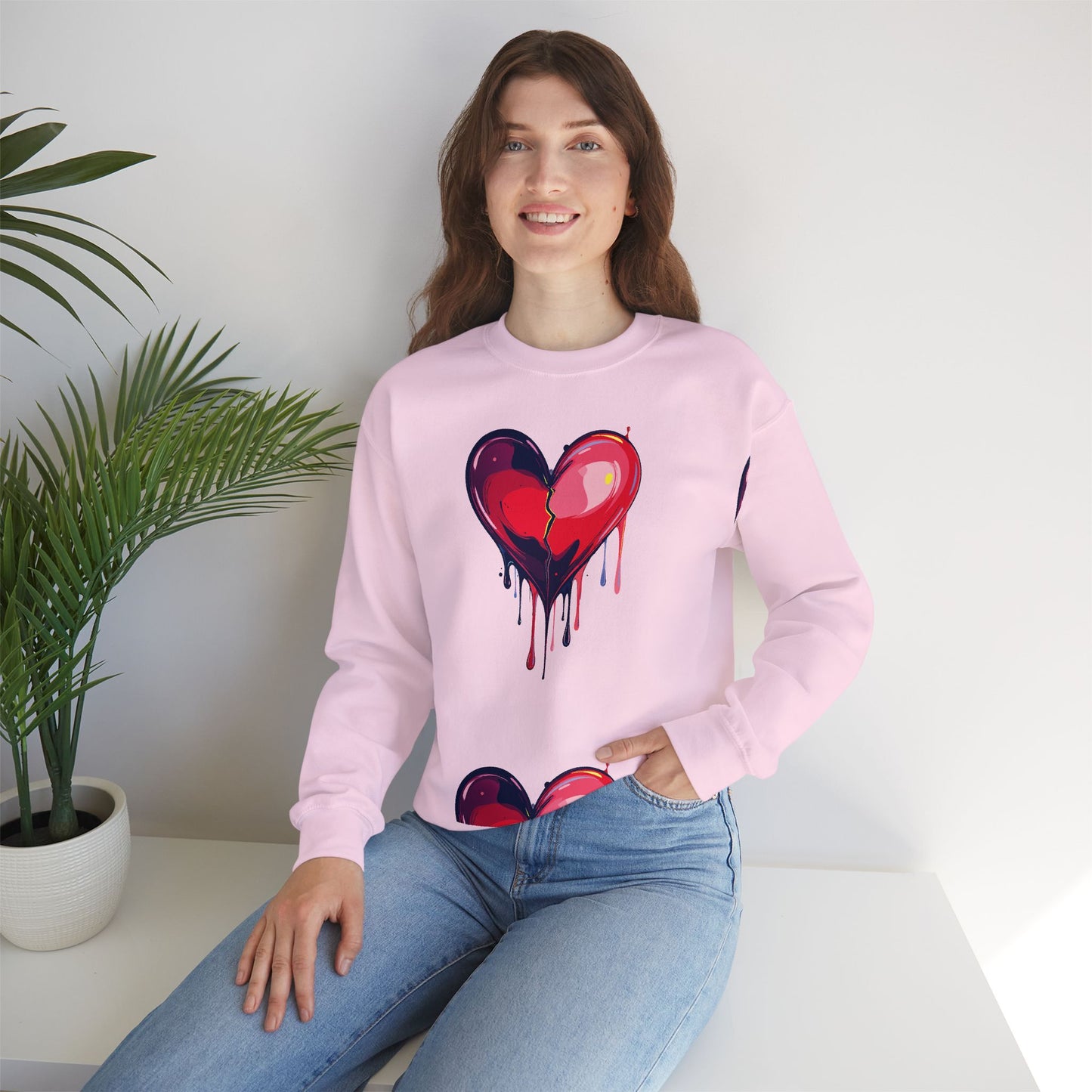 Big Red Heart Sweatshirt, Floral Red Heart Sweatshirt, Floral Love Sweatshirt, Valentine's Day Sweatshirt, Heart Floral Sweatshirt 118