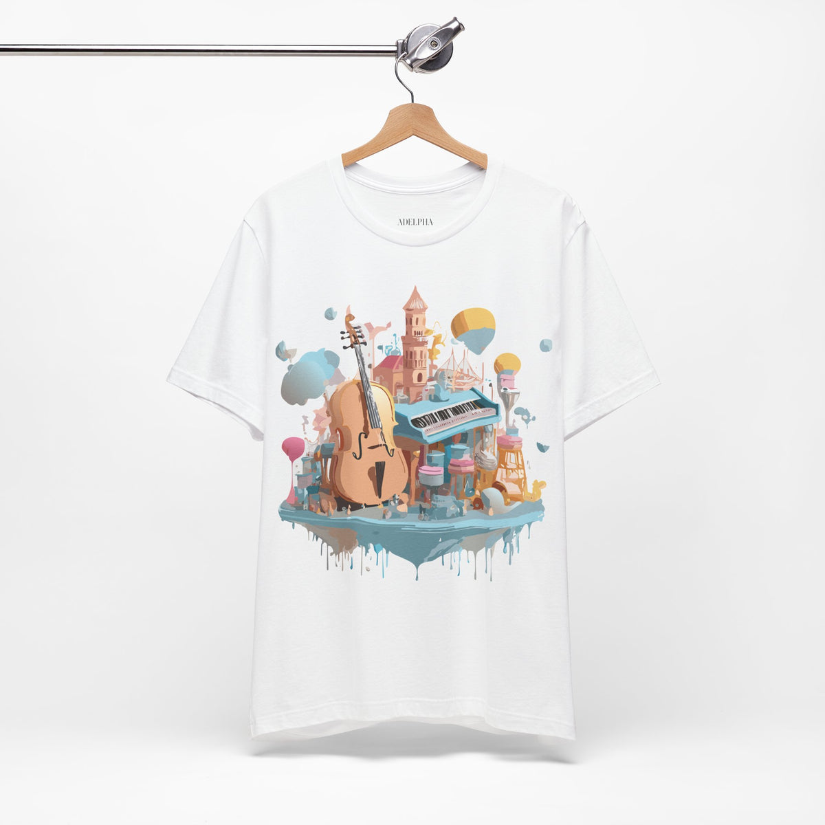 Music Graphic Unisex Cotton Bella+Canvas Tee with Art Design n188