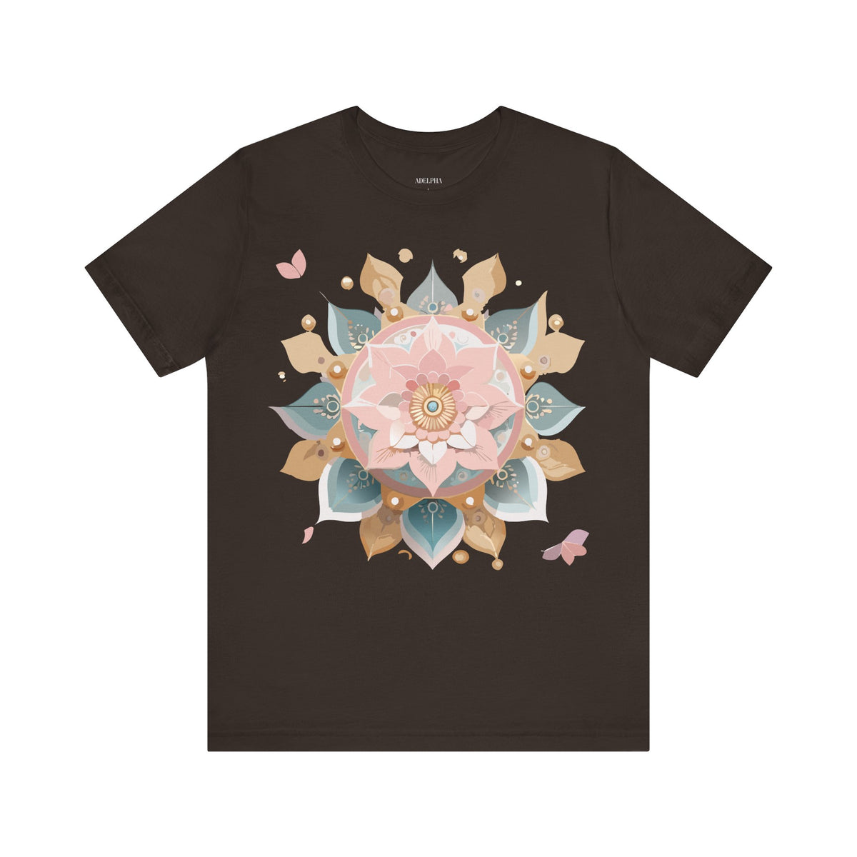 Mandala Graphic Unisex Cotton Bella+Canvas Tee with Floral Art Design n142