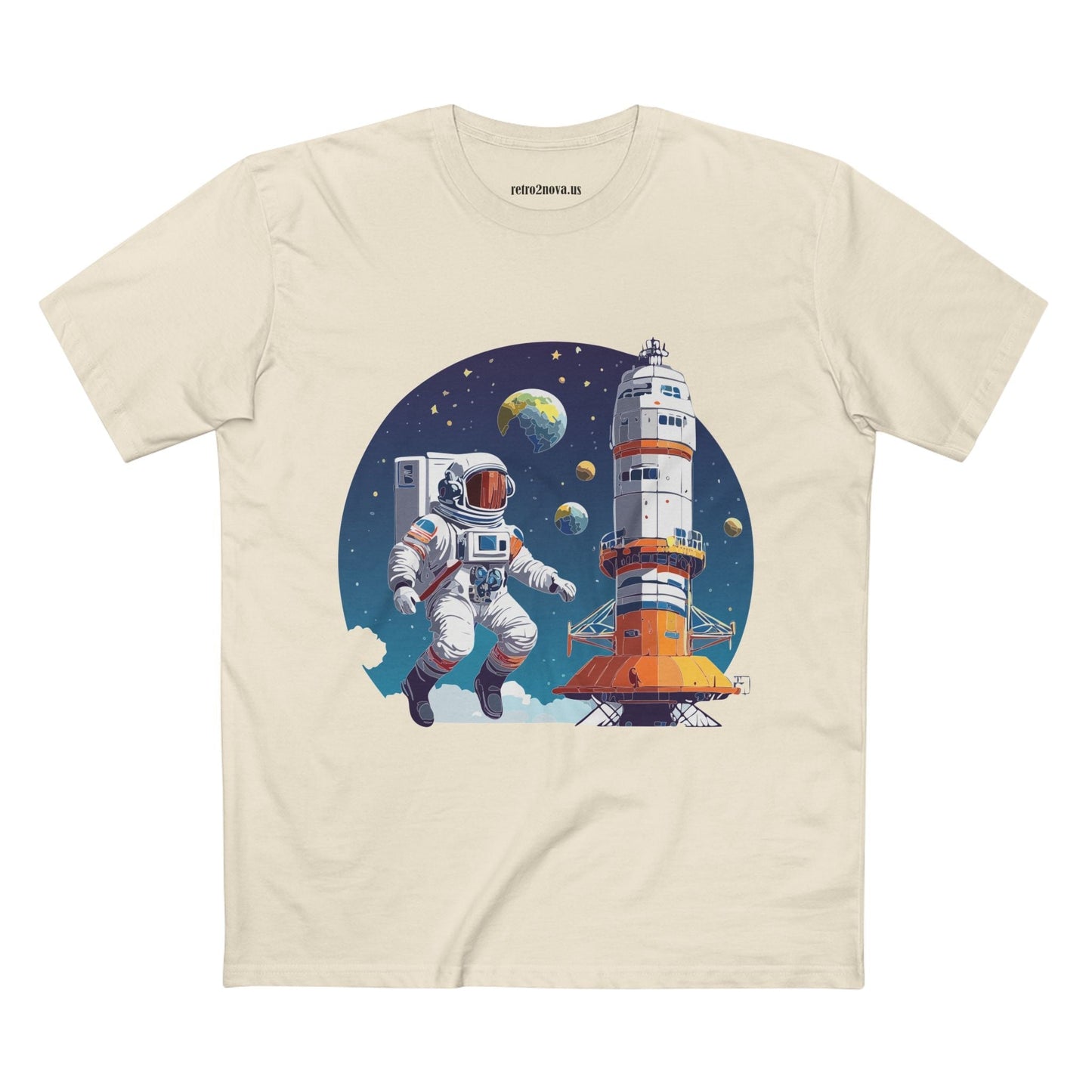 Cosmos Astronaut Shirt Unisex Premium Cotton Tee With Original Space Art Design From Retro2Nova