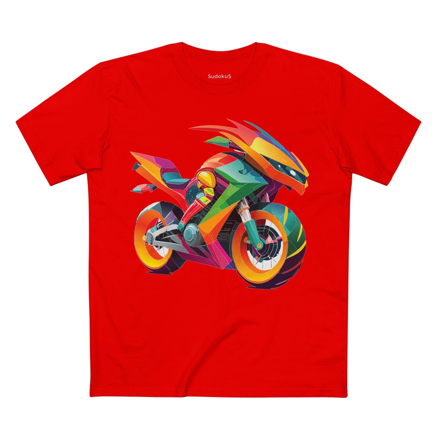 Moto Bike Graphic Unisex 100 Cotton Staple Tee 9
