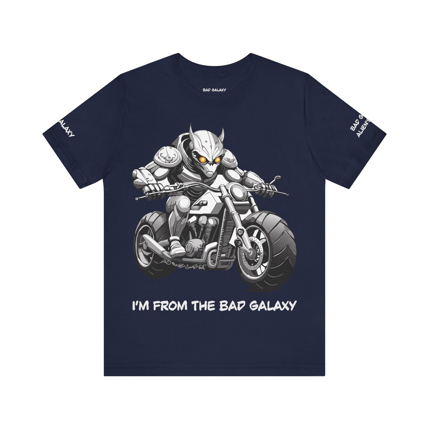 Tee Shirt With Alien From Bad Galaxy 100 Percent Cotton Lightweight Made In USA Eco Friendly Inks