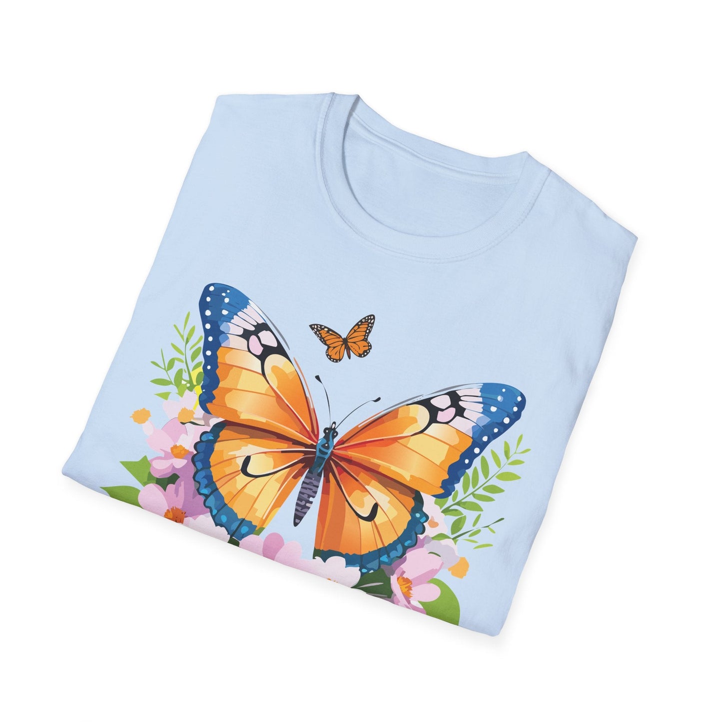 Butterfly Shirt Unisex Cotton Tee Monarch Butterfly Design Gildan Softstyle 64000 Short Sleeve