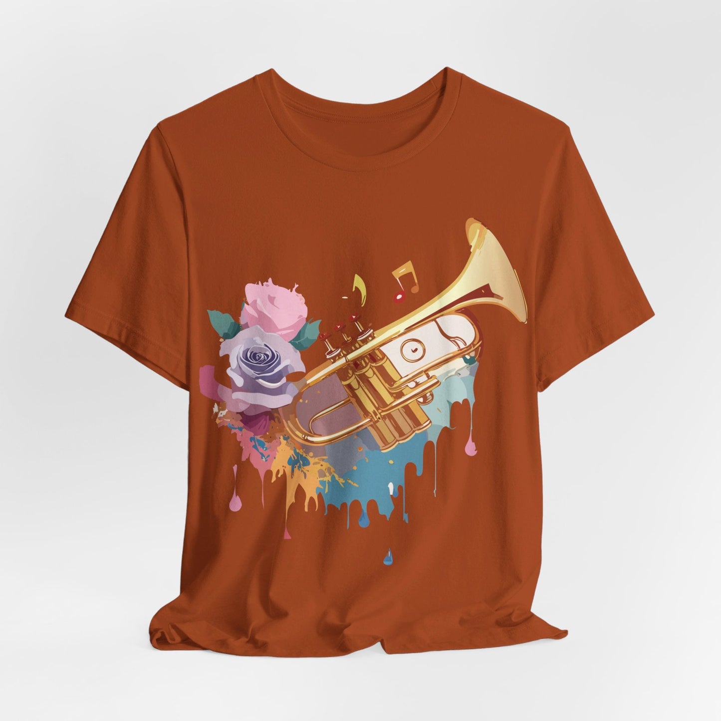 Music Graphic Unisex 100 Cotton Vintage Art with Musical Elements Tee 130