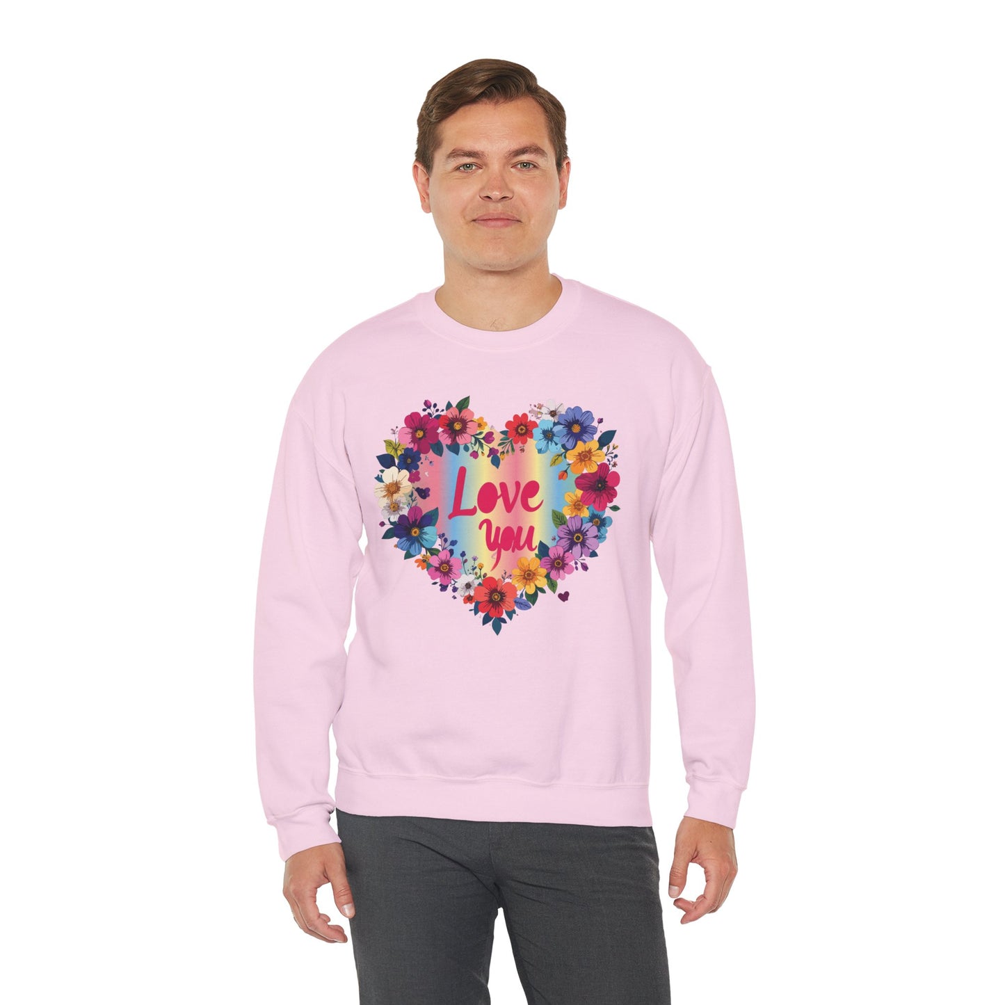 Floral Love You Heart Sweatshirt, Floral Heart Sweatshirt, Floral Love Sweatshirt, Valentine's Day Sweatshirt, Floral Sweatshirt 111