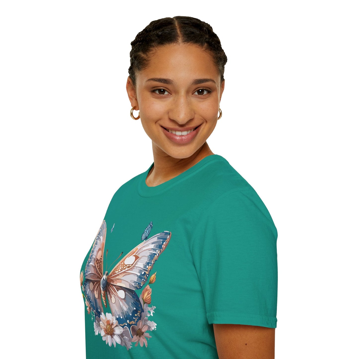 Butterfly Shirt Unisex Monarch Design Gildan 64000 Ring Spun Cotton Softstyle Tee For Comfort
