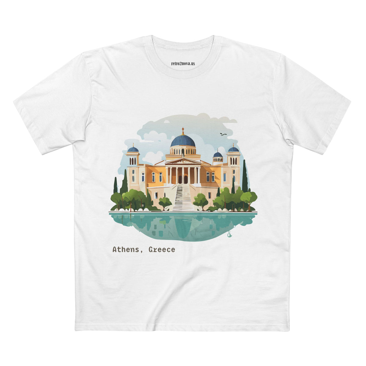 Athens Greece Illustration T-Shirt | Acropolis Temple Travel Tee