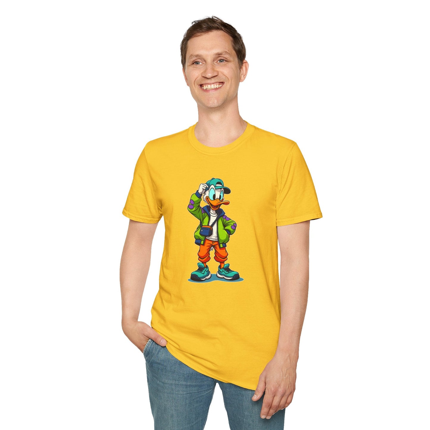 Unisex Softstyle T Shirt With Cartoon Animation And Funny Animals Gildan 64000 Tee