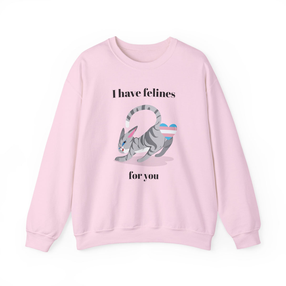Cat Graphic Valentine's Day Sweatshirt Unisex 50/50 Cotton-Poly Animal Sweatshirt w05