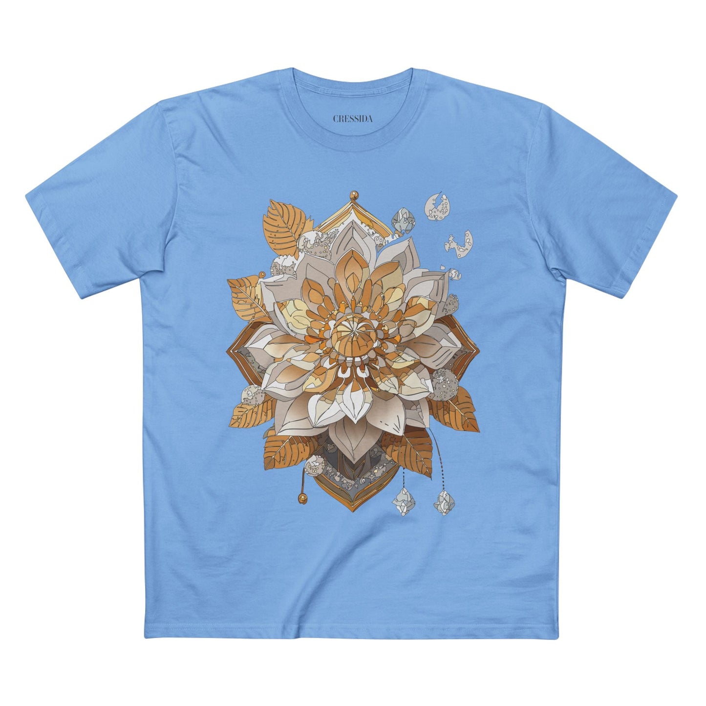 Floral Graphic T-Shirt Unisex 100 Cotton Art Design with Antique Flowers Tee 8