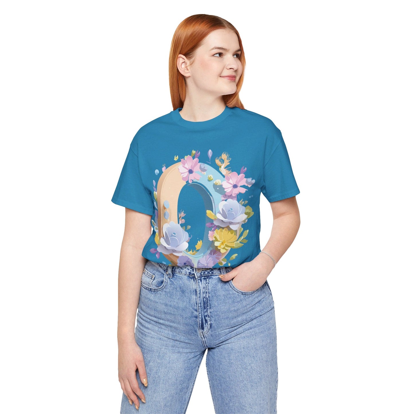 Letter O Shirt Unisex Graphic Tee With Vintage Inspired Art By Adelpha Premium Jersey Short Sleeve